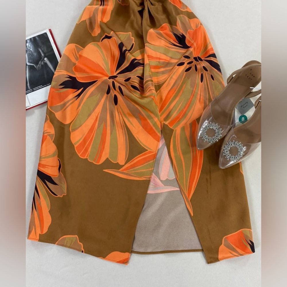 Worthington tropical print sleeveless slip dress Sz small - Picture 4 of 8